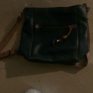 Navy blue leather purse